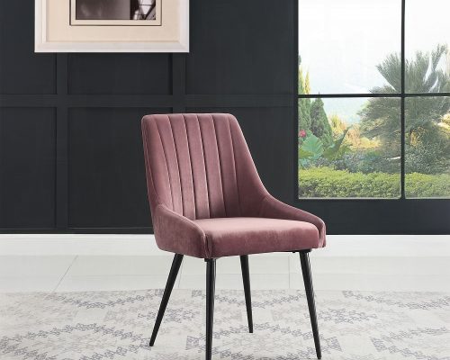 Acme Riley Pink Fabric & Black Side Chair - Set of 2