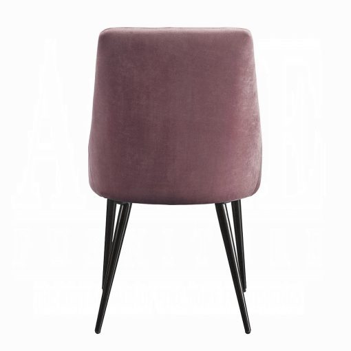 Acme Riley Pink Fabric & Black Side Chair - Set of 2 - Image 5
