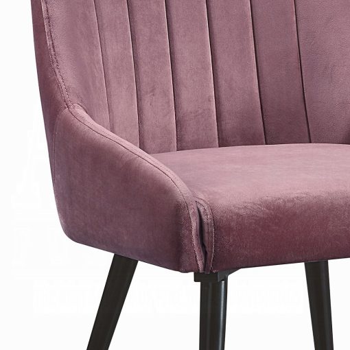Acme Riley Pink Fabric & Black Side Chair - Set of 2 - Image 6