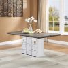 Acme Cargo Antique Walnut & White Dining Table