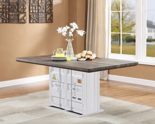 Acme Cargo Antique Walnut & White Dining Table