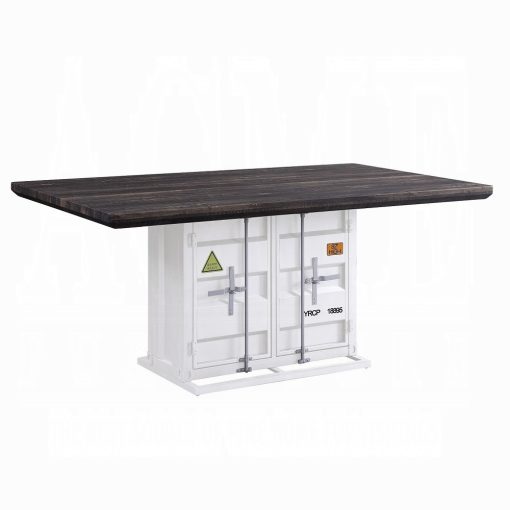 Acme Cargo Antique Walnut & White Dining Table - Image 2