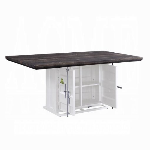 Acme Cargo Antique Walnut & White Dining Table - Image 4