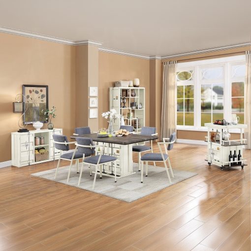 Acme Cargo Antique Walnut & White Dining Table - Image 6