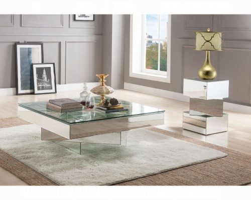 Acme Dominic Square Mirrored Coffee Table