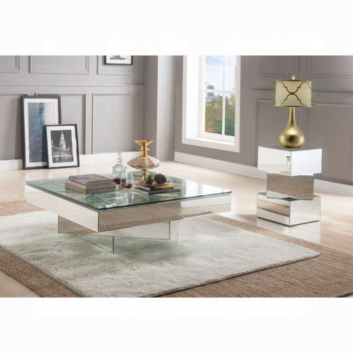Acme Dominic Square Mirrored Coffee Table