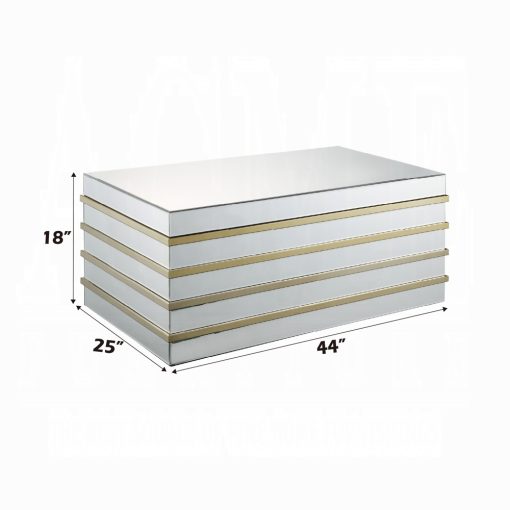 Acme Dominic Rectangular Mirrored Coffee Table - Image 2