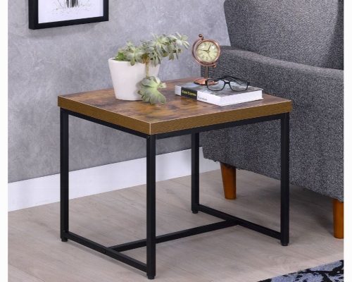 Acme Bob Weathered Oak & Black End Table