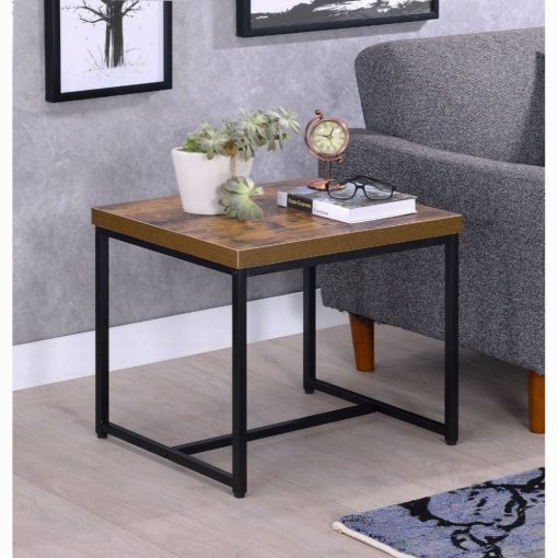 Acme Bob Weathered Oak & Black End Table