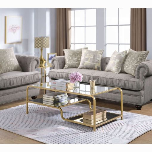 Acme Astrid Mirrored & Gold Coffee Table