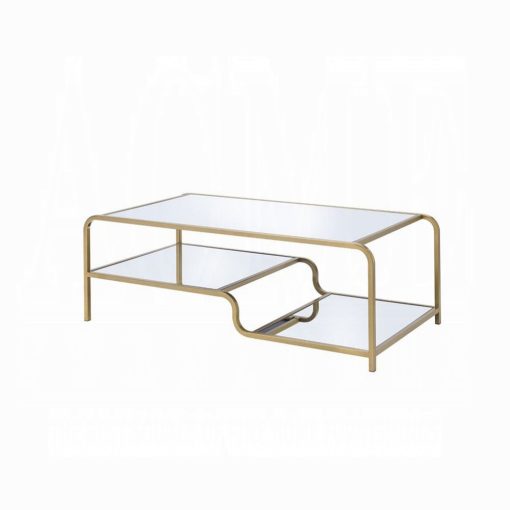 Acme Astrid Mirrored & Gold Coffee Table - Image 2