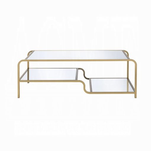 Acme Astrid Mirrored & Gold Coffee Table - Image 3
