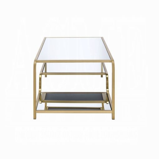 Acme Astrid Mirrored & Gold Coffee Table - Image 4