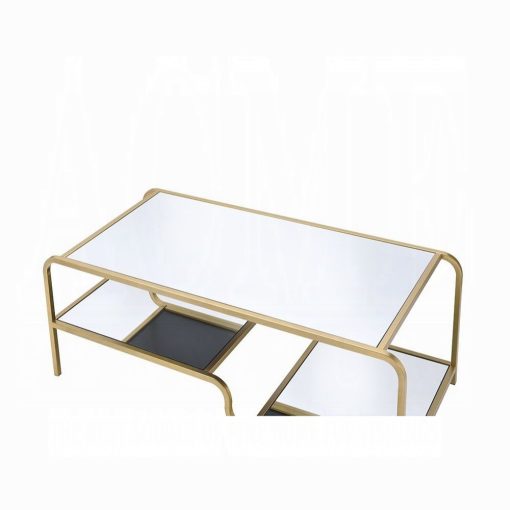 Acme Astrid Mirrored & Gold Coffee Table - Image 6
