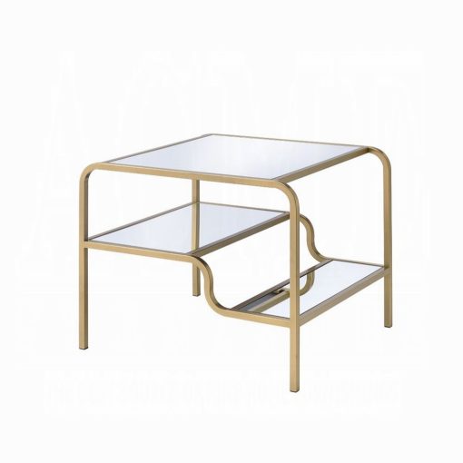 Acme Astrid Mirrored & Gold End Table - Image 2