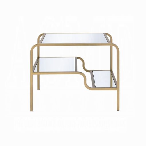 Acme Astrid Mirrored & Gold End Table - Image 3