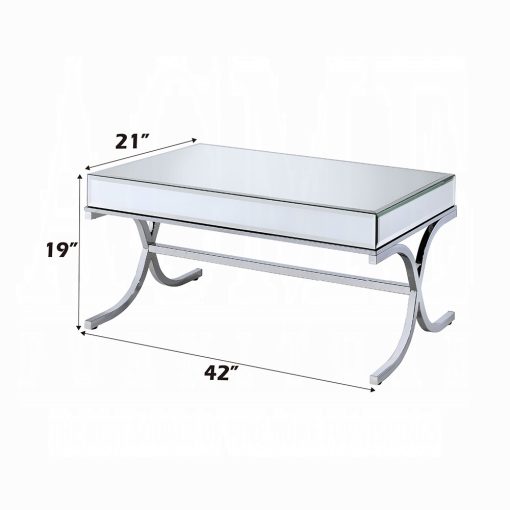 Acme Yuri Mirrored & Chrome Coffee Table - Image 2