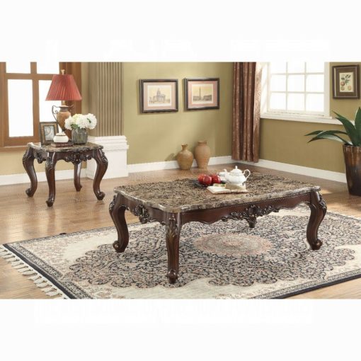 Acme Devayne Marble Top & Dark Walnut Coffee Table