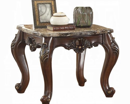 Acme Devayne Marble Top & Dark Walnut End Table
