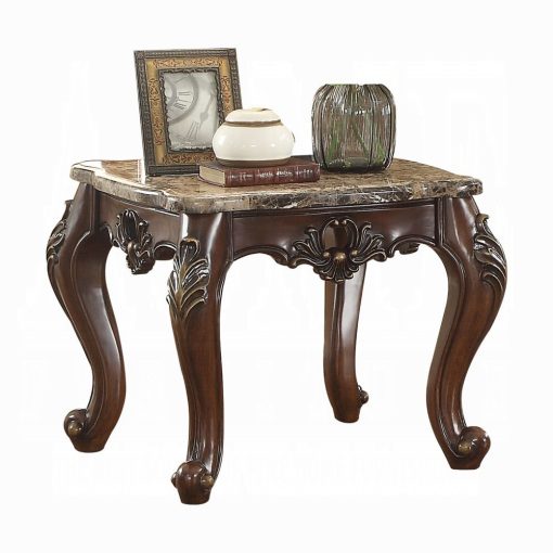 Acme Devayne Marble Top & Dark Walnut End Table