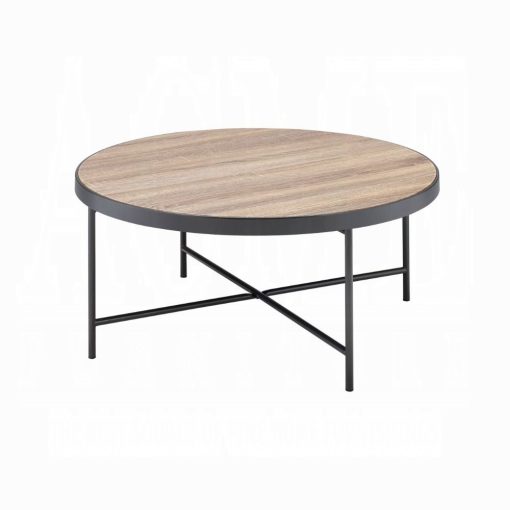 Acme Bage Weathered Gray Oak & Metal Coffee Table - Image 2