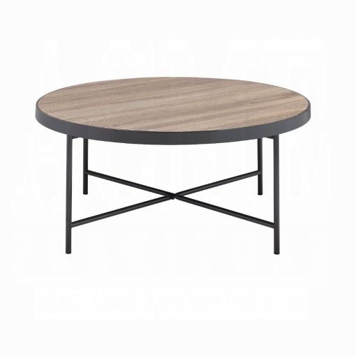 Acme Bage Weathered Gray Oak & Metal Coffee Table - Image 3