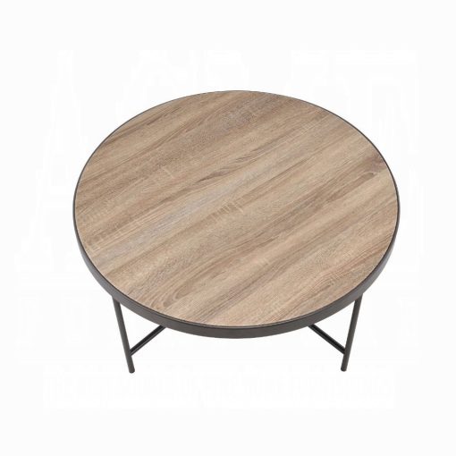 Acme Bage Weathered Gray Oak & Metal Coffee Table - Image 4