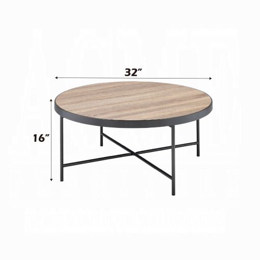 Acme Bage Weathered Gray Oak & Metal Coffee Table - Image 6