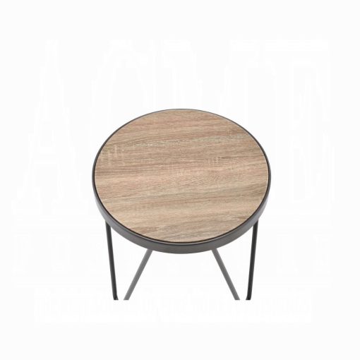 Acme Bage Weathered Gray Oak & Metal End Table - Image 3