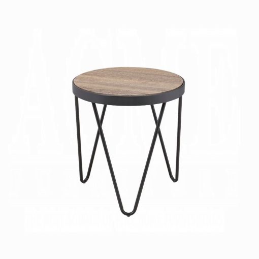 Acme Bage Weathered Gray Oak & Metal End Table - Image 4