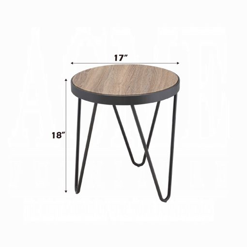 Acme Bage Weathered Gray Oak & Metal End Table - Image 5