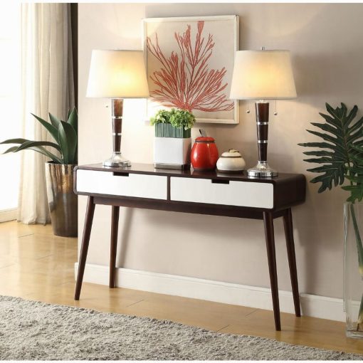 Acme Christa White & Espresso Sofa Table