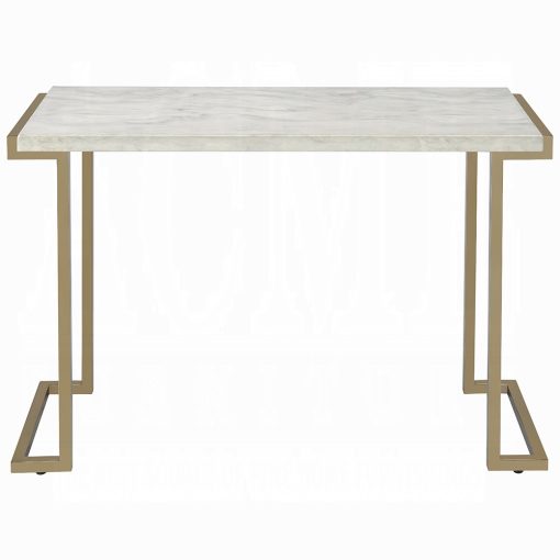 Acme Boice II Faux Marble Top & Champagne Sofa Table - Image 3