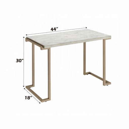 Acme Boice II Faux Marble Top & Champagne Sofa Table - Image 5