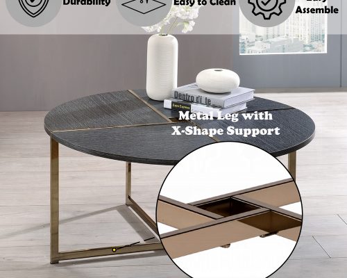 Acme Bromia Black & Champagne Coffee Table