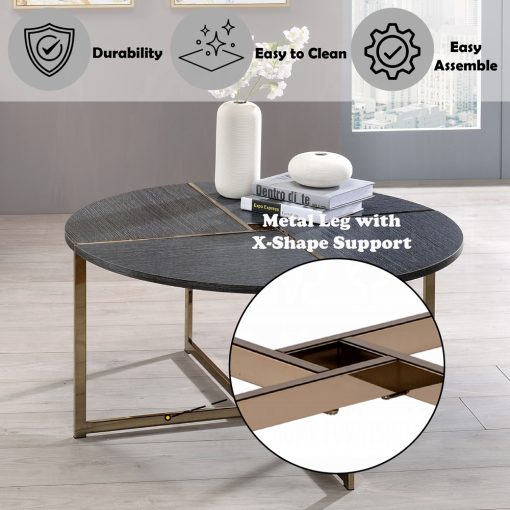 Acme Bromia Black & Champagne Coffee Table