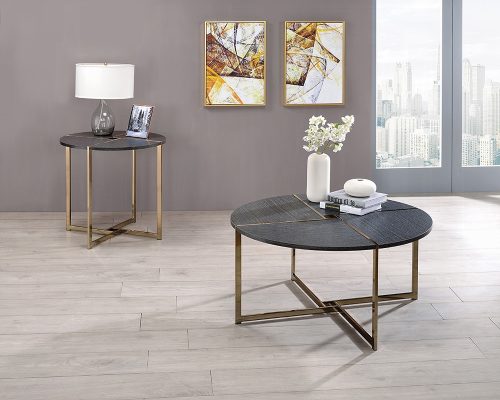 Acme Bromia Black & Champagne Coffee Table