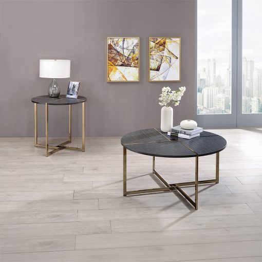 Acme Bromia Black & Champagne Coffee Table