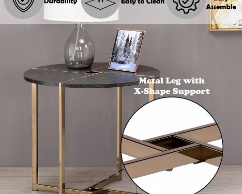 Acme Bromia Black & Champagne End Table