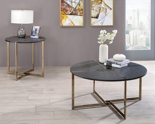 Acme Bromia Black & Champagne End Table