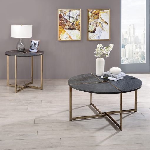 Acme Bromia Black & Champagne End Table