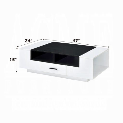Acme Armour White & Black Coffee Table - Image 5