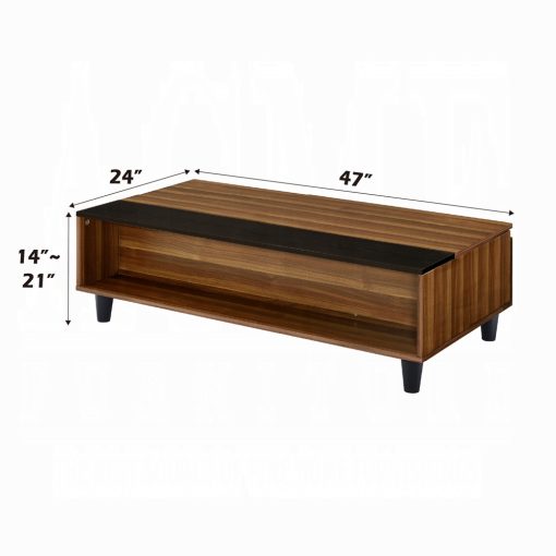 Acme Avala Walnut & Black Coffee Table with Lift Top - Image 7