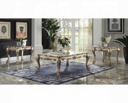 Acme Dresden Gold Patina & Bone Coffee Table