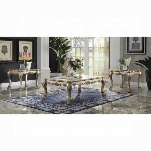 Acme Dresden Gold Patina & Bone Coffee Table