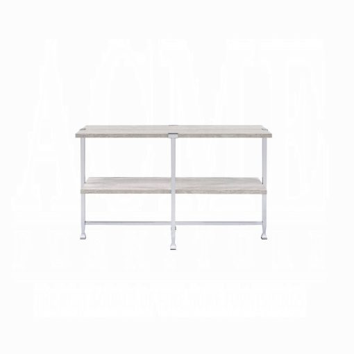 Acme Brecon White Oak & Chrome Sofa Table - Image 2