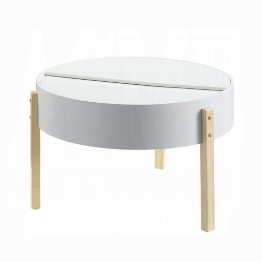 Acme Bodfish White & Natural Coffee Table - Image 2