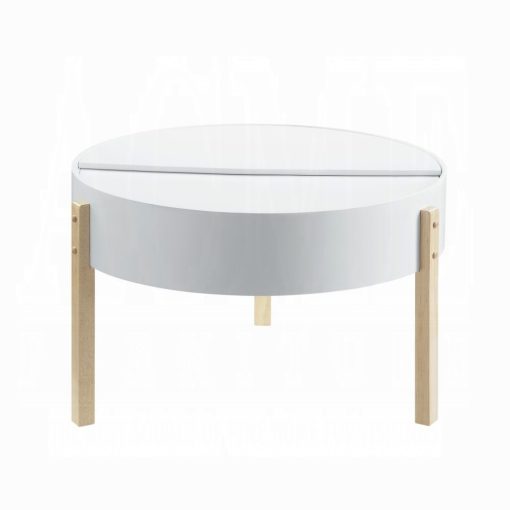 Acme Bodfish White & Natural Coffee Table - Image 3