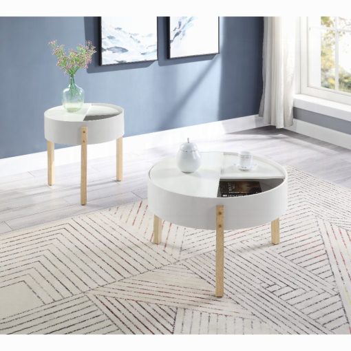 Acme Bodfish White & Natural Coffee Table