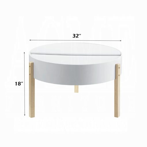 Acme Bodfish White & Natural Coffee Table - Image 6